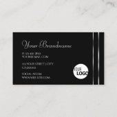無地のブラックシルバーデコールスパークルダイヤモンドにロゴを追加 名刺 (裏面)