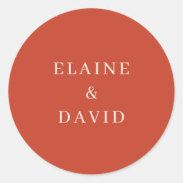 無地のモダン素朴オ結婚レン ラウンドシール