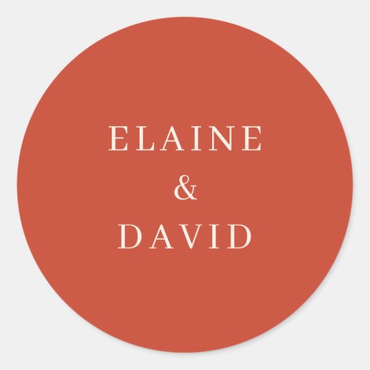 無地のモダン素朴オ結婚レン ラウンドシール (正面)