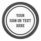 無地のリングや輪とドット白+カラー、サイン、文字 アイスホッケーパック (正面)