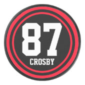 無地のリングや輪&ドットブラック+お名前&番号 アイスホッケーパック (正面)