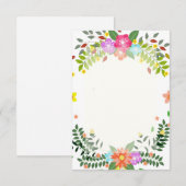 無地の予算に優しい花枠の結婚式 招待状 (正面/裏面)