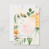 無地の予算 エレガント オレンジ 花のウェディング 招待状 (正面)