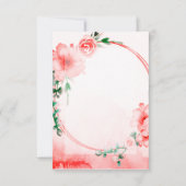 無地の予算 ピンクの花のウェディング 招待状 (正面)
