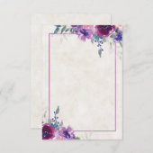 無地の予算 紫と藤の花のウェディング 招待状 (正面/裏面)