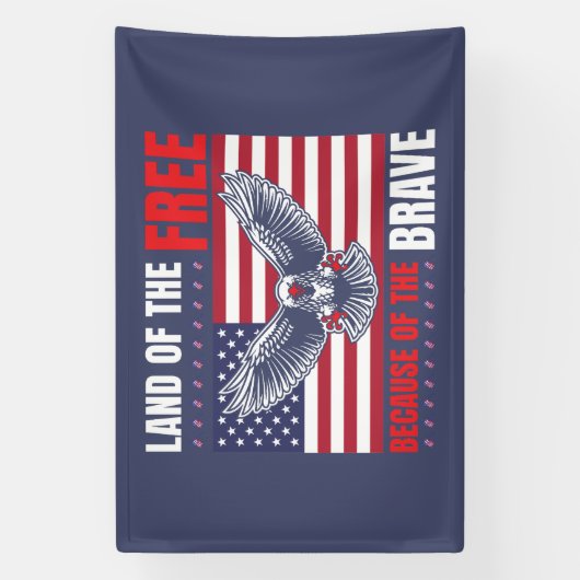 無地の勇敢な鷲の愛国心 横断幕 (縦)