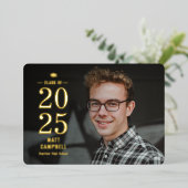 無地の年箔卒業招待状 箔招待状 (立ち正面)