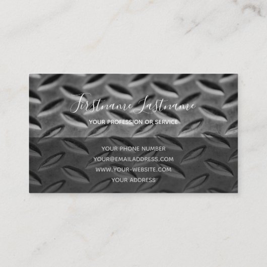 無地の抽象芸術ダイヤモンド金属プレート表面 名刺 (裏面)