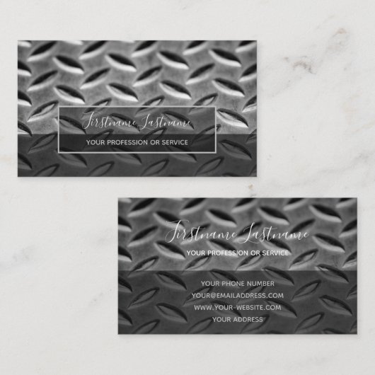 無地の抽象芸術ダイヤモンド金属プレート表面 名刺 (正面/裏面)