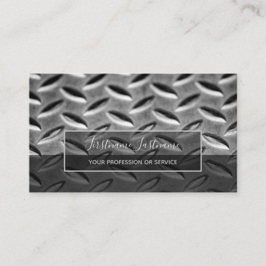 無地の抽象芸術ダイヤモンド金属プレート表面 名刺 (正面)