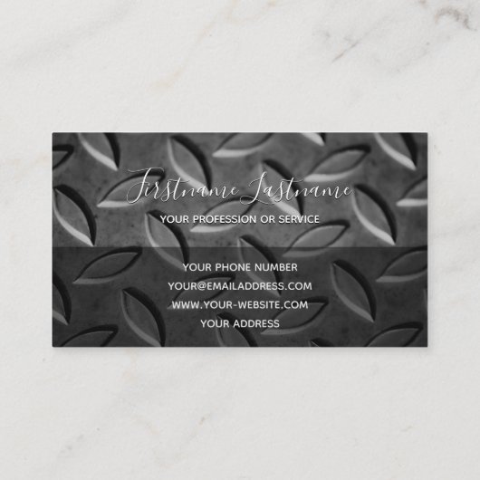 無地の抽象芸術ダイヤモンド金属プレート表面 名刺 (裏面)