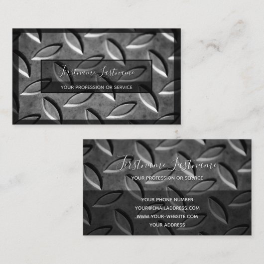 無地の抽象芸術ダイヤモンド金属プレート表面 名刺 (正面/裏面)