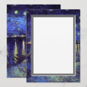 無地の招待状、ゴッホの星月夜 招待状 (正面/裏面)