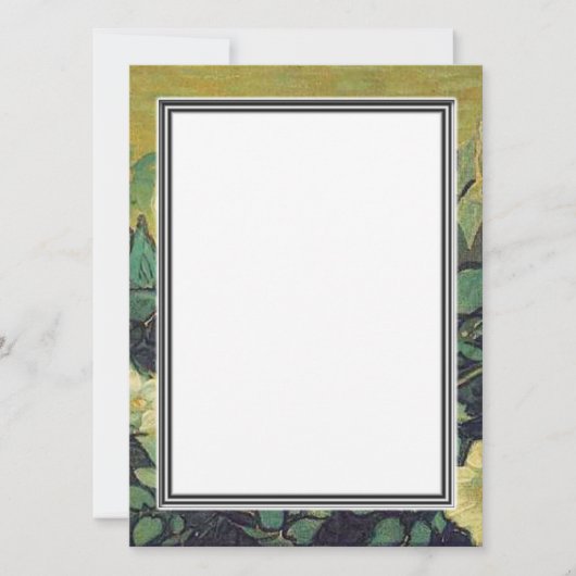 無地の招待状、ヴァン・ゴッホの野生のバラ 招待状 (正面)
