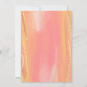 無地の招待状 DIY ピンクの桃の花 ガーデンフラワー 招待状 (裏面)