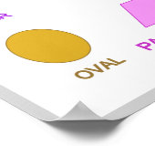 無地の新学期の学図形 ポスター (角)