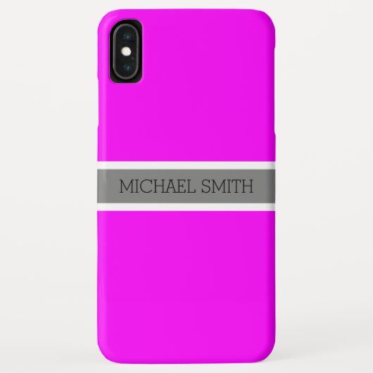 無地の明るい赤紫色モダングレーのリボエレガントン名 Case-Mate iPhoneケース (裏面)