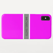 無地の明るい赤紫色モダングレーのリボエレガントン名 Case-Mate iPhoneケース (裏面(横))