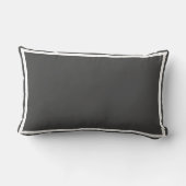 無地の木炭グレーと白いトリム装飾用クッション ランバークッション (裏面)
