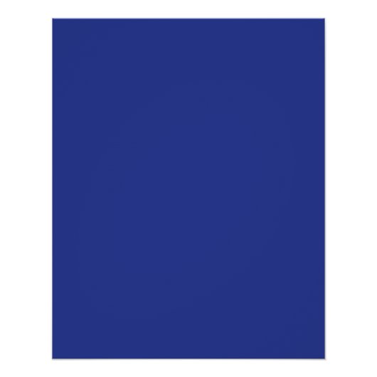 無地の深いブルー | ミニマはっきりしたリストデザイン ポスター (正面)