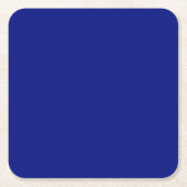 無地の深い青 スクエアペーパーコースター (正面)