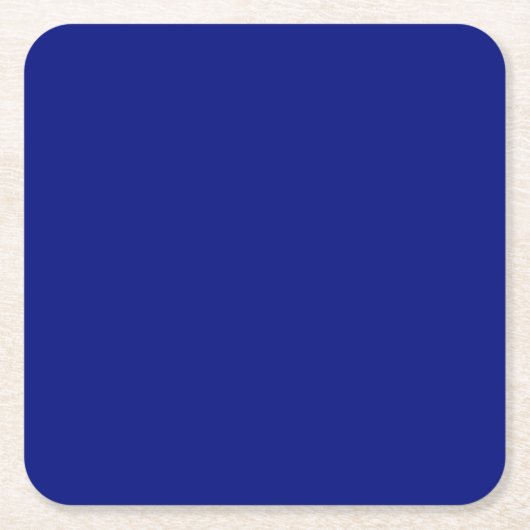 無地の深い青 スクエアペーパーコースター (正面)