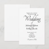 無地の白いカスタム結婚式招待状 招待状 (正面/裏面)