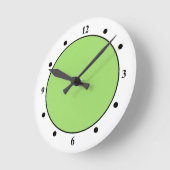 無地の緑 ラウンド壁時計 (傾斜)