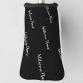 無地の色モダン基本黒モノグラムの ゴルフヘッドカバー (回転90)