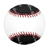 無地の色モダン基本黒モノグラムの 野球ボール (裏面)