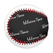 無地の色モダン基本黒モノグラムの 野球ボール (正面左)