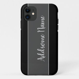 無地の色モダン基本黒モノグラムの iPhone 11 ケース
