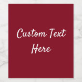 無地の色無地ガーネット赤 ワインラベル (シングルラベル)