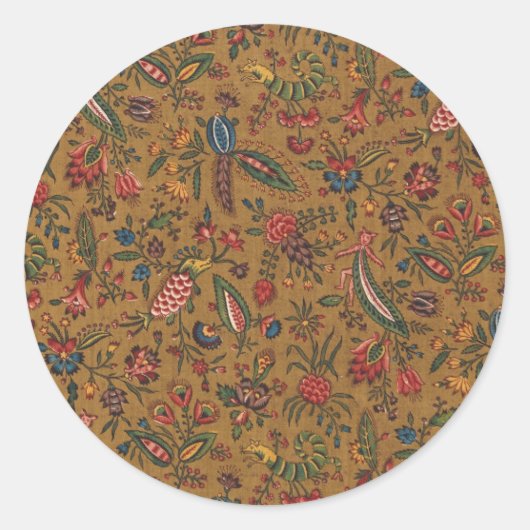 無地の花輪ラベル クラシック丸型ステッカー ラウンドシール (正面)