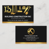 無地の金ゴールド処理建築ツールビルダ 名刺 (正面/裏面)