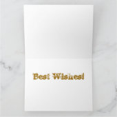 '無地の金ゴールド'誕生日カード カード (内部)