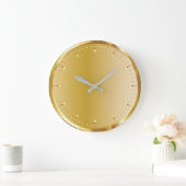 無地の金ゴールド ラージ壁時計 (ホーム)
