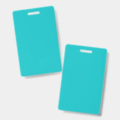 無地の鮮やかなターコイズブルー バッジ (Front & Back)