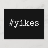 無地の黒のハッシュタグYikesが延期さ結婚れた ポストカード (正面)