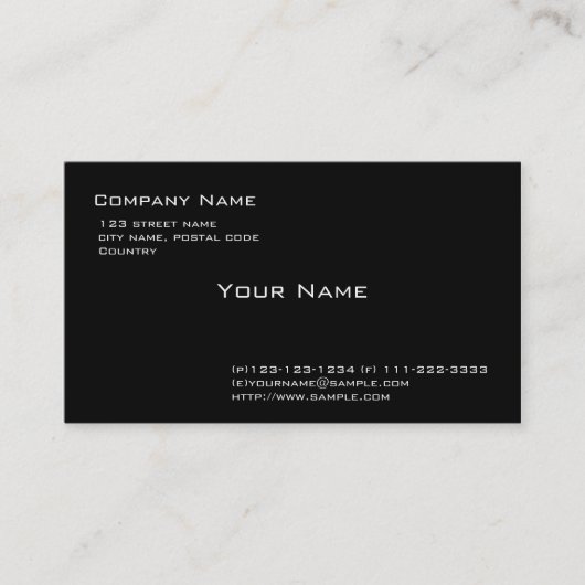 無地の黒 名刺 (正面)