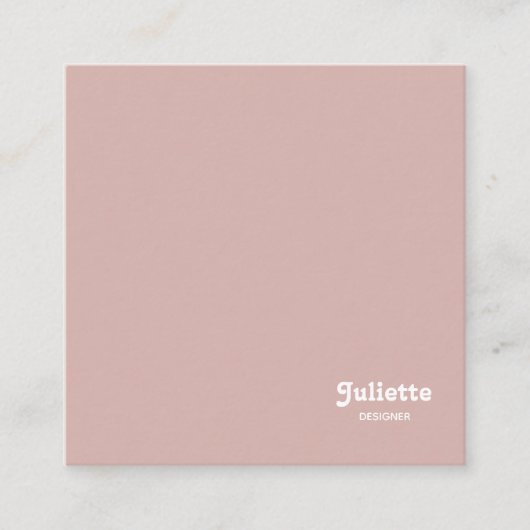 無地の「ほこりっぽい赤面」 スクエア名刺 (正面)