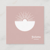 無地の「ほこりっぽい赤面」レトロサンセット スクエア名刺 (正面)