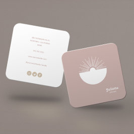 無地の「ほこりっぽい赤面」レトロサンセット スクエア名刺