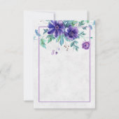 無地の ブライダル 紫色の水彩 花の結婚式の招待状 招待状 (正面)