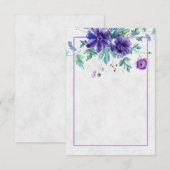 無地の ブライダル 紫色の水彩 花の結婚式の招待状 招待状 (正面/裏面)
