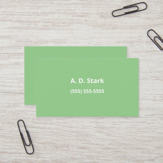 無地のSage Green Minimalist名刺 名刺 (正面/裏面インサイチュ)