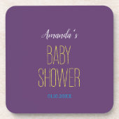 無地インディゴイエローミニマルモダンリストベビーシャワー コースター (正面)