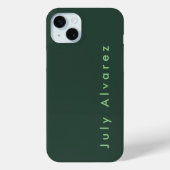 無地エレガント灰色がかった緑のミニマリストの名前を追加 Case-Mate iPhoneケース (裏面)