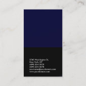 無地ダークブルーブラックコンサルタントの名刺 名刺 (裏面)