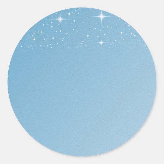無地テンプレート 水色の星 ミニマルデザイン ラウンドシール (正面)